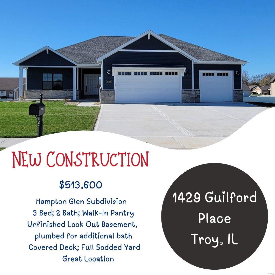 3 Bedroom, 1,900 sq. feet 1429 Guilford Place Troy, IL